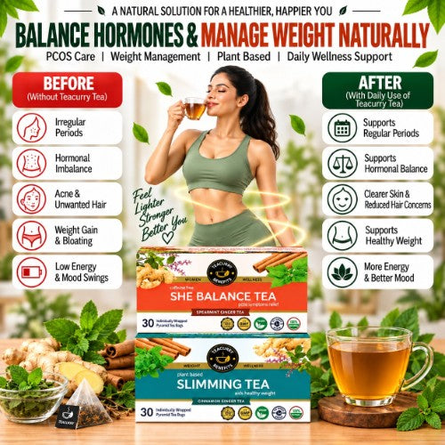 Before After Results Teacurry PCOS PCOD Slimming Tea for Women