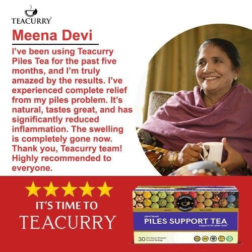 Teacurry Piles Support Tea Testimonial Image