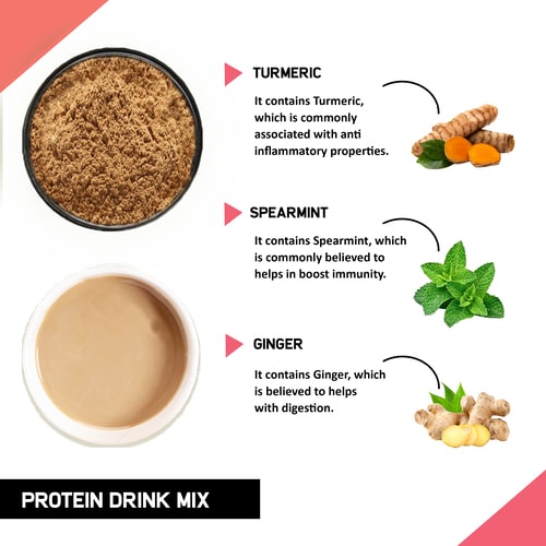 Justvedic Plant Based Protein Drink Mix - ingridents 