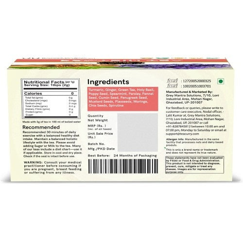 Teacurry Protein Support Tea Back Image
