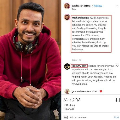 Teacurry Quit Smoking Tea Customer Review