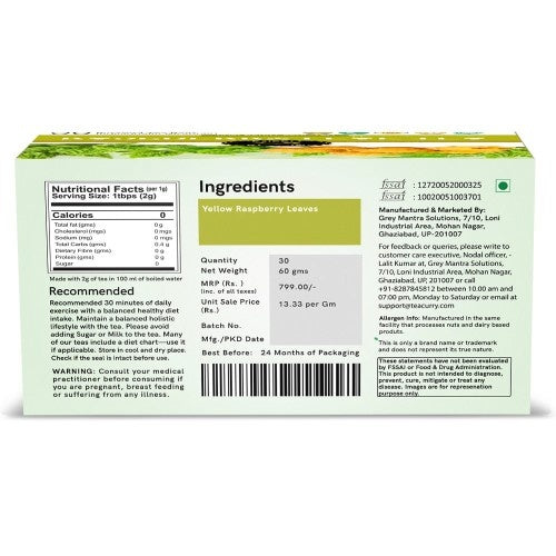 Teacurry Raspberry Leaf Tea Back Image
