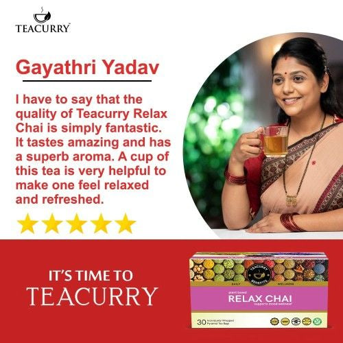Teacurry Relax Chai Testimonial Image