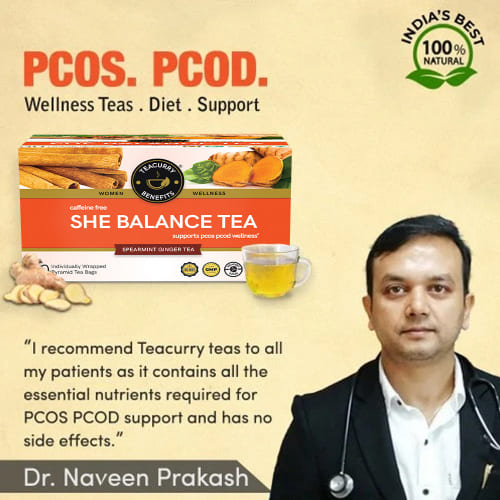 PCOS PCOD Tea - She Balance Tea Help with Hormone, Period and Weight - with Diet Chart