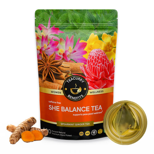 PCOS PCOD Tea - She Balance Tea Help with Hormone, Period and Weight - with Diet Chart