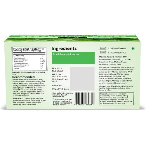 Teacurry Spearmint Tea Back Image 