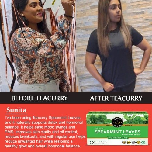 Teacurry Spearmint Tea Before and After 