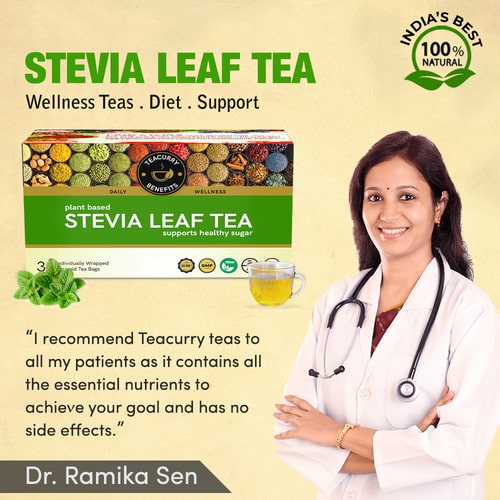 Stevia Leaf Tea – Helps In Maintaining  Blood Sugar Levels, Managing Cholesterol & Sugars Free
