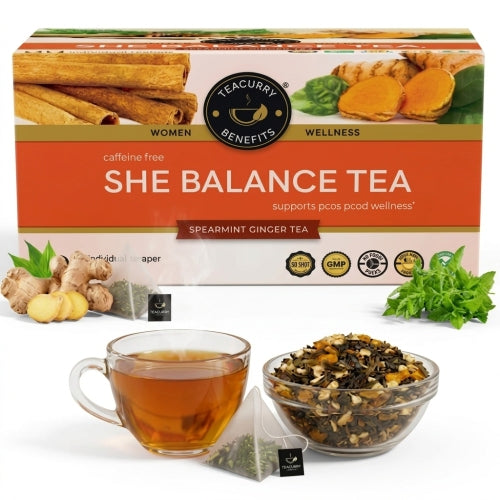 PCOS PCOD Tea - She Balance Tea Help with Hormone, Period and Weight - with Diet Chart