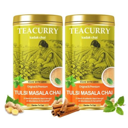Teacurry Tulsi Masala Chai Tin Can 