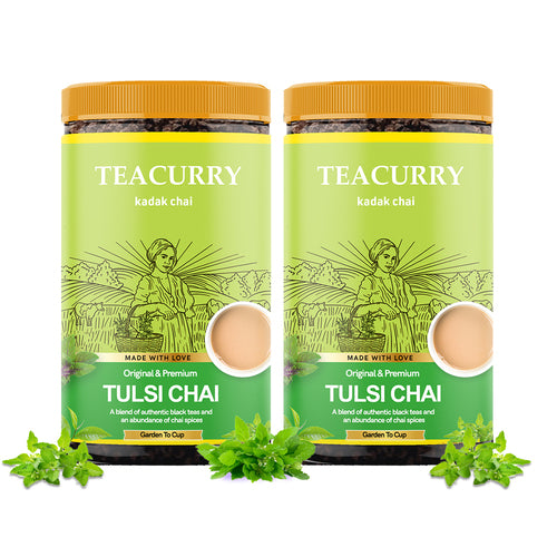 Tulsi Chai - 100% Natural Basil Chai Tea for Digestion | With Real Tulsi Leaves
