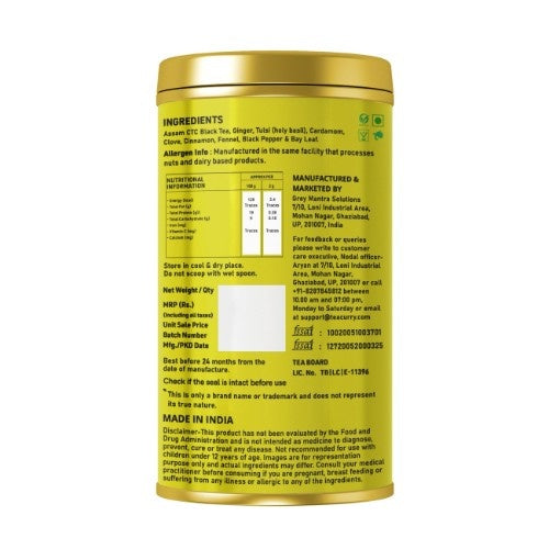 Teacurry Tulsi Masala Chai Back Image 