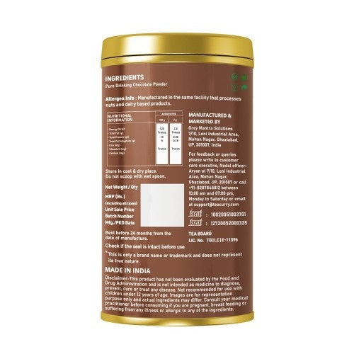 Teacurry Drinking chocolate Powder Back Image 