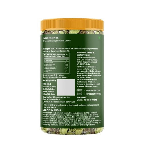 Teacurry Organic Himalayan Brahmi Leaves Back Image 