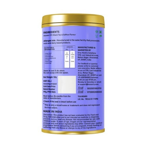 Teacurry Kesar Chai Back Image 