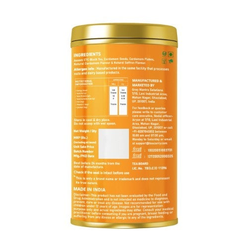 Teacurry Kesar Elaichi Chai  Back Image
