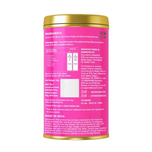 Teacurry Rose Chai Back Image