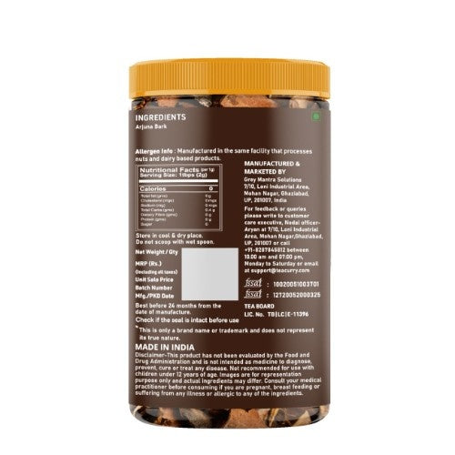 Teacurry Organic Himalayan Arjuna Bark Back Image 