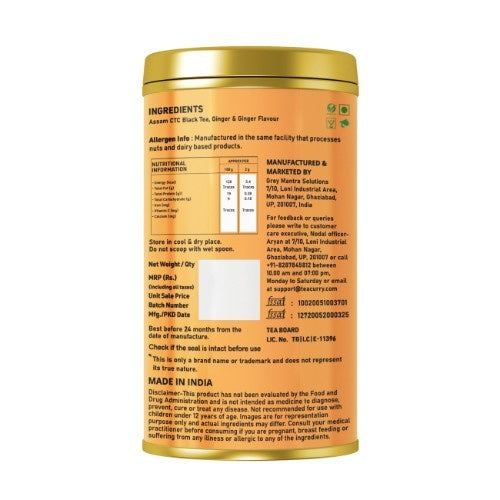Teacurry Ginger Chai Back Image 