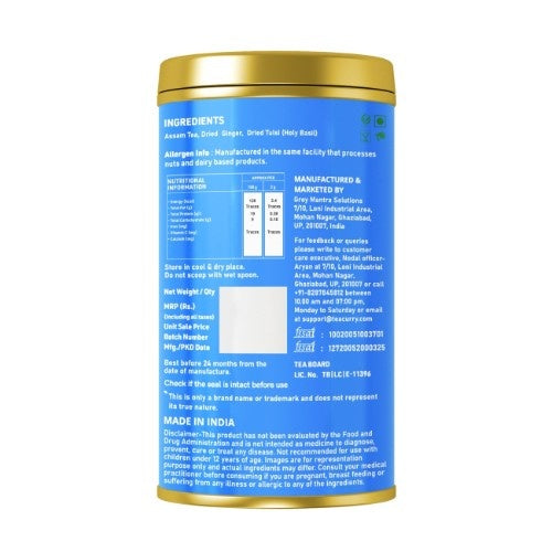 Teacurry Adrak Tulsi Chai Back Image 