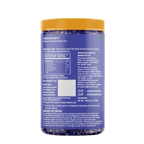 Teacurry Organic Himalayan Blue Cornflower Petals Back Image 