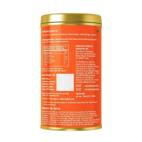 Teacurry Spiced Turmeric Latte Back Image 