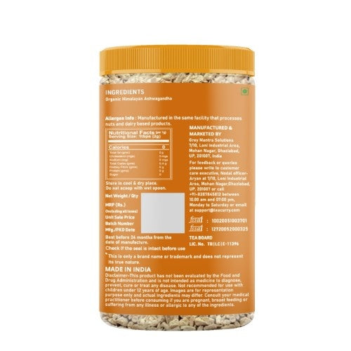 Teacurry Organic Himalayan Ashwagandha Roots Back Image