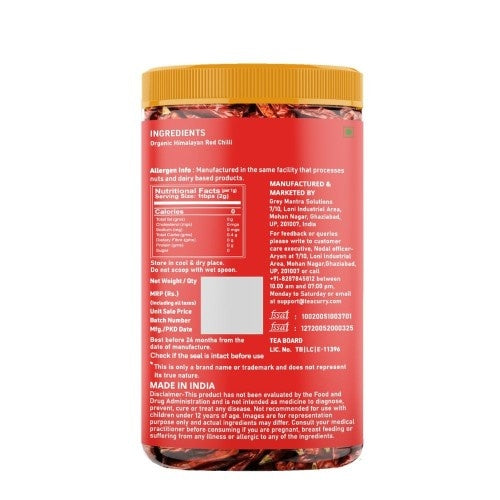 Teacurry Organic Himalayan Red Chillies Back Image 