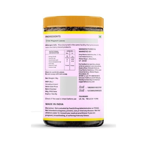 Organic Himalayan Mugwort Leaves Back Image