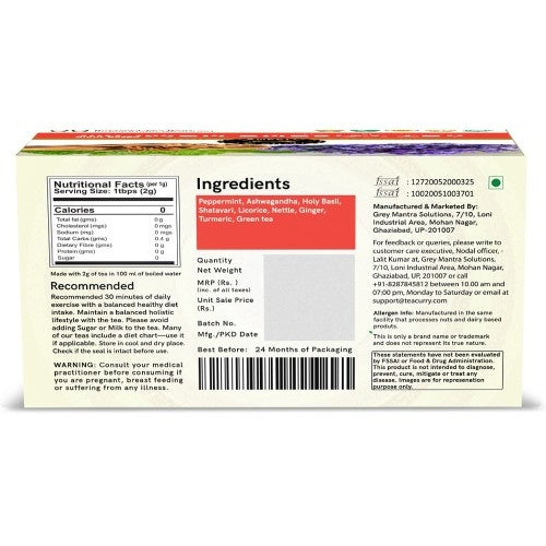 Teacurry Women Energy Tea Back Image