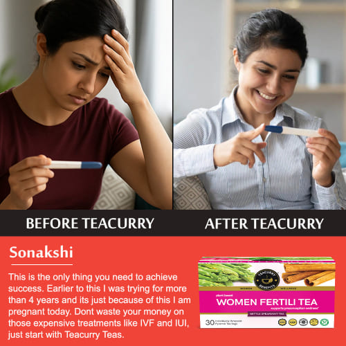 Teacurry Women Fertility Tea Before and After