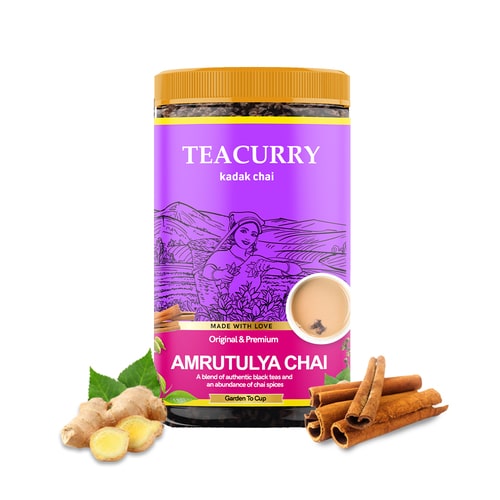 Amrutulya Chai - 100% Natural Amrutulya Spiced Chai Tea for Energy | With Real Spices