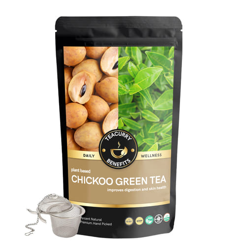 teacurry chickoo green tea pouch image with infuser