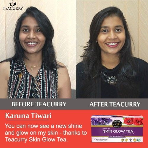 Teacurry Skin Glow Tea Before and After