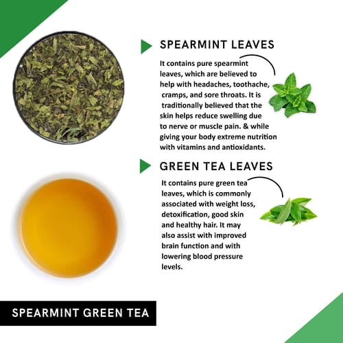 Teacurry - organic spearmint tea loose leaf - best spearmint green tea - best brand of spearmint tea