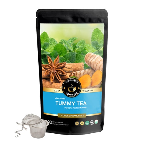 Teacurry Tummy Fat Tea - lose pack with infuser - the best tea for flat tummy - the best tea for belly fat