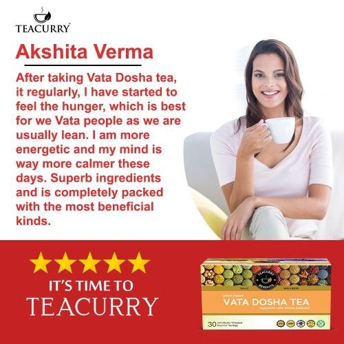 Teacurry Vata Dosha Tea Testimonial Image