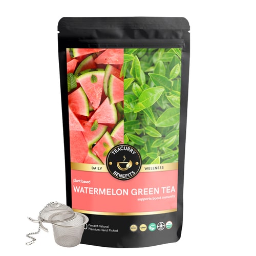 Teacurry Watermelon Green Tea - lose leaf tea and infuser
