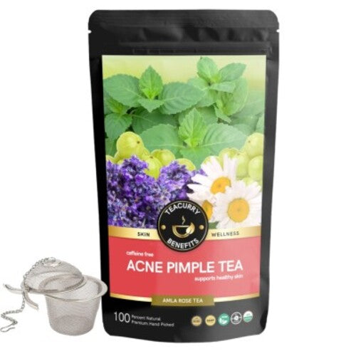 Acne pimple tea pouch image with infuser