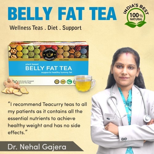 teacurry belly far tea recommended by Dr. Nehal Gajera - belly fat burning tea - best tea for flat tummy