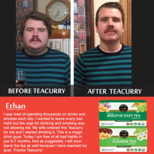 before After use image of lung cleanse tea