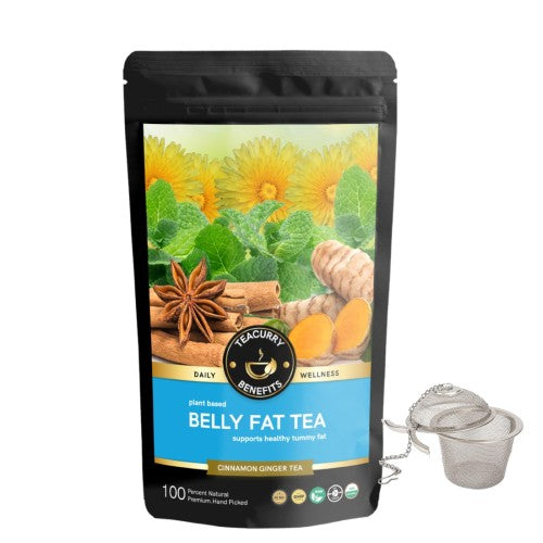 Teacurry Belly Fatr Tea Loose Pouch with Infuserr - best detox tea for belly fat - best tea for belly fat