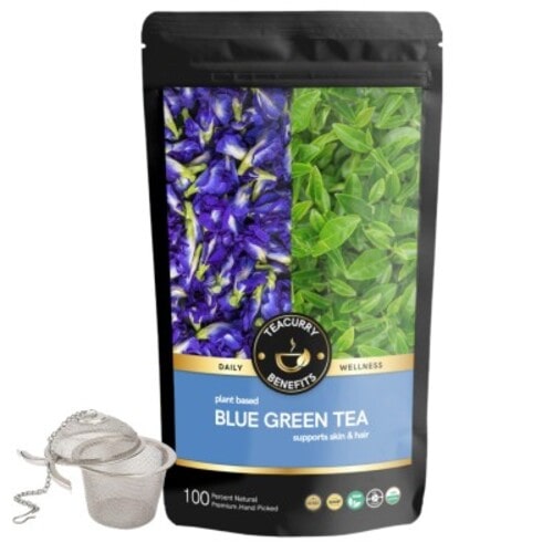 Teacurry Blue Green Tea Pouch with Infuser