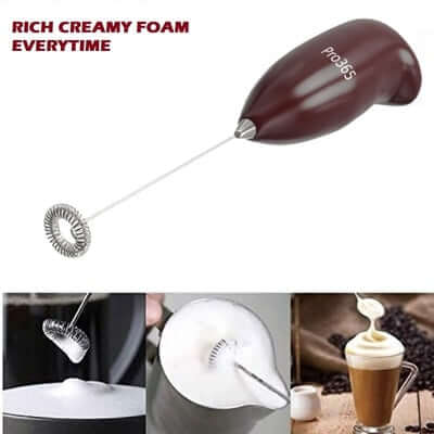 thumbnail image 2 of Stainless Steel Milk Frother - Handheld Electric Foam Maker For Coffee & Matcha 2 of 13