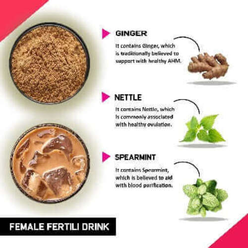 Ingredient image of female fertili drink mix image - fertility protein powder - ovulation powder 