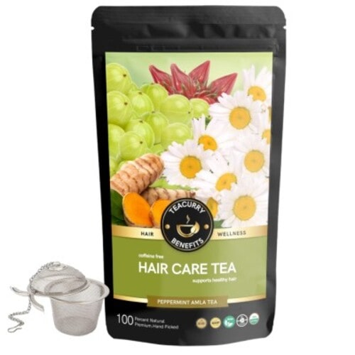 Teacurry hair care tea pouch with infuser