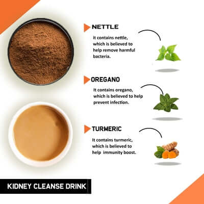 Justvedic Kidney Cleanse Drink Mix Benefits and Ingredients - kidney detox drink - organic detox powder