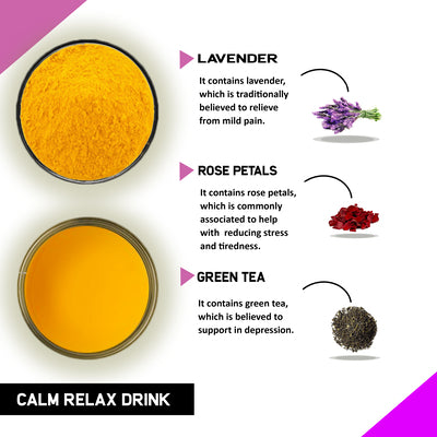 Justvedic Benefits of Calm relax drink - anxiety drink - relax powder