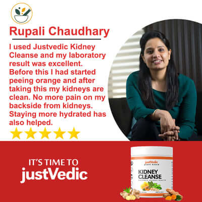 Justvedic Kidney Cleanse Drink Mix used by Rupali Chaudhary - kidney detox powder - kidney health powder