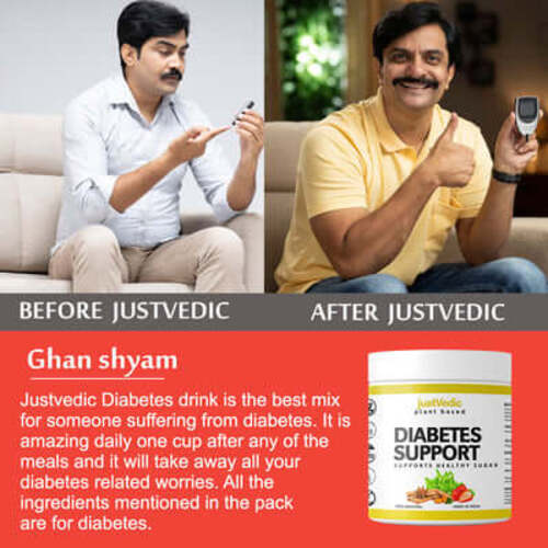 After before use of diabetes support drink mix